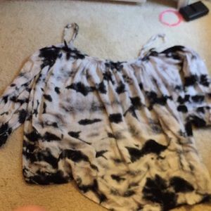 tie dye of the shoulder t-shirt